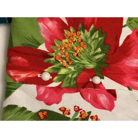 Nygard Collection Cardigan open Knit Sleeve Sequins Embroidery - Picture 11 of 11